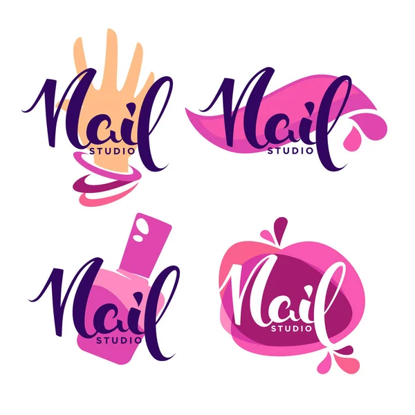 Modèle de logo vectoriel pour oyur Nail Stusio et manucure salon wit — Image vectorielle