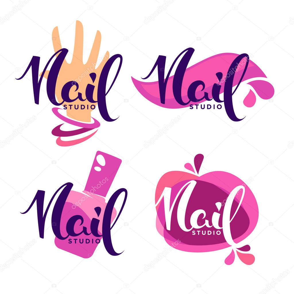vector logo template for oyur Nail Stusio and manicure salon wit