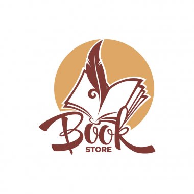 Kompozisyon yazı ile kitap mağazaları Logo şablonu