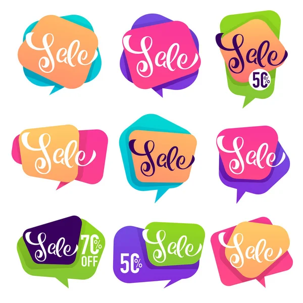 Sale Bubbles, Bunners And Stickers Vector Collection — Stock Vector