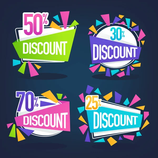 Vector collection of bright discount bubble tags, banners and st — Stock Vector