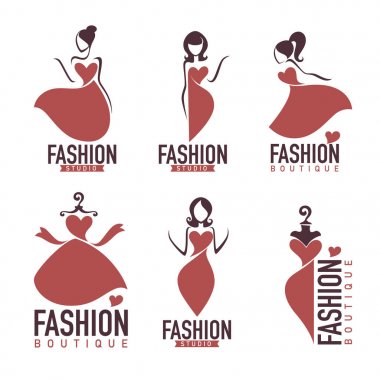 moda ve beautysalon, stüdyo, butik logo ve amblem collec
