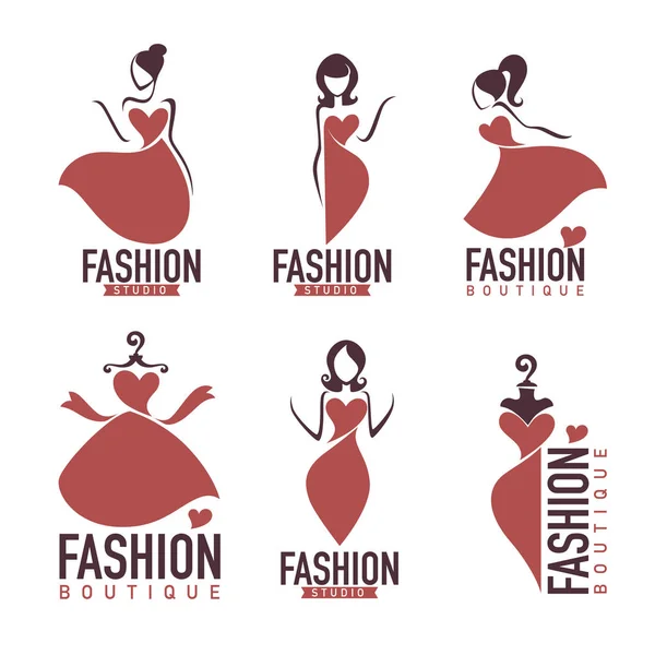 Mode et salon de beauté, studio, logo de la boutique et emblème collc — Image vectorielle