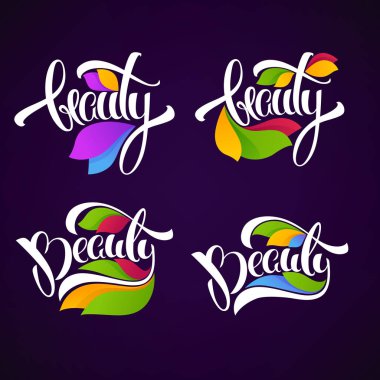 yaprak ve çiçek amblem çerçeveler ve logo vektör toplama 