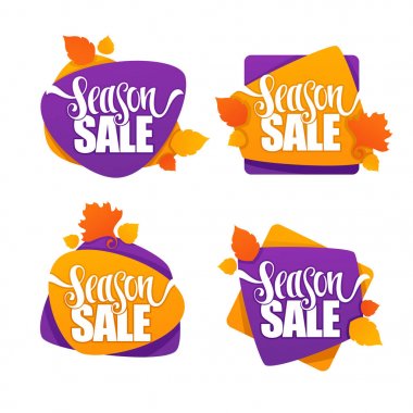 sezon satılık, parlak sonbahar Cadılar Bayramı discou vektör toplama