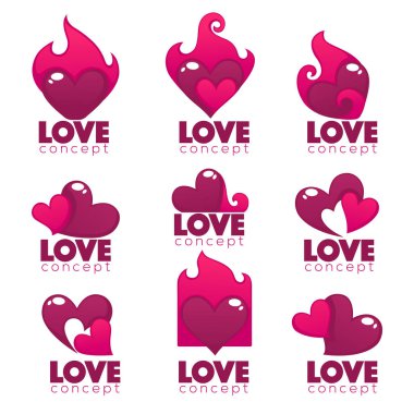 kalp, eller topluluğu vektör ve logo, kavram, etiketleri seviyorum