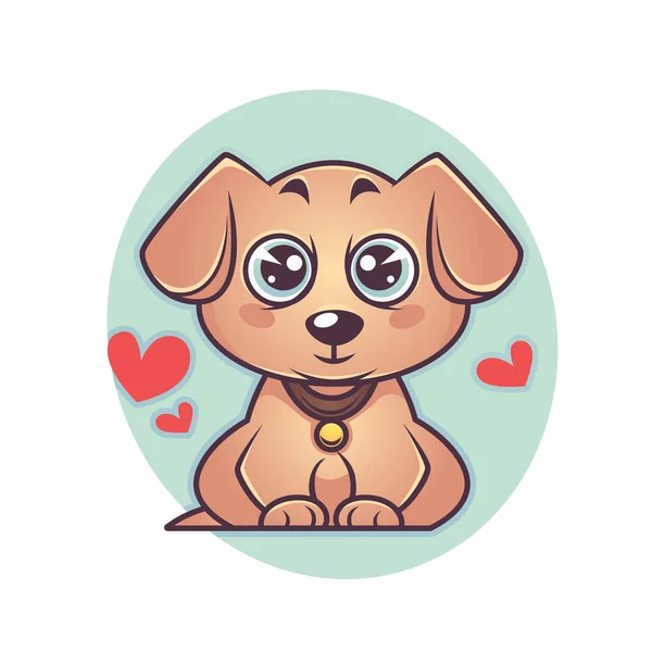 Schattig en kawaii labrador puppy, hond symbool van Nieuwjaar — Stockvector