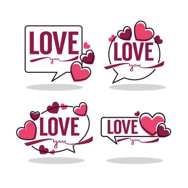 koleksiyon kalplerin vektör ve logo, amblem, etiketleri ve f seviyorum