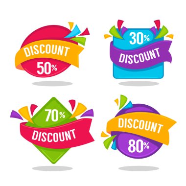 parlak indirim Etiketler, afiş ve çıkartmalar Ector topluluğu