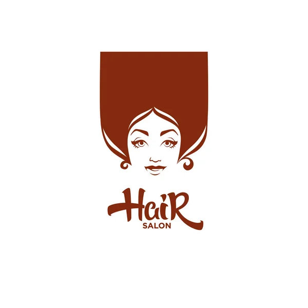 Vektör kadın portre saç ve güzellik salonları, ürün için bir — Stok Vektör