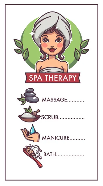 Hand care, manicure, bath,  spa and massage, vector template for — Stock Vector