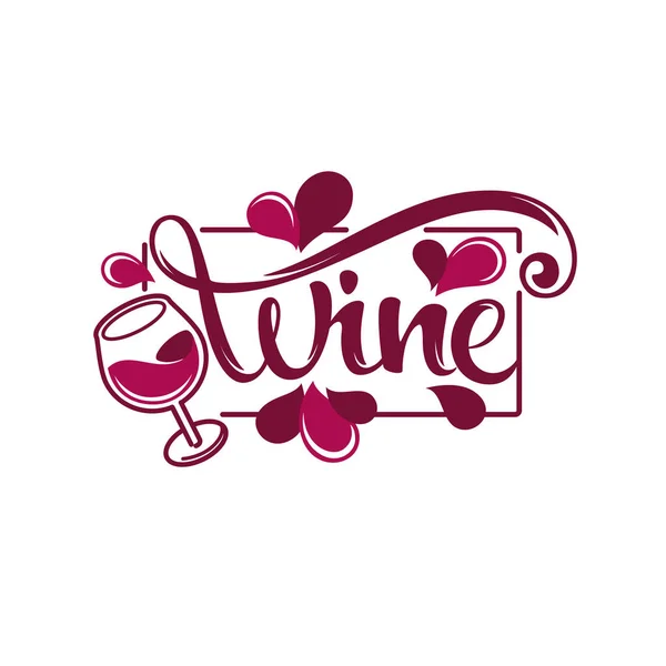 Vino Giovane, Spruzzi e Gocce di Vino Rosso, Logo, Emblema, Labe — Vettoriale Stock