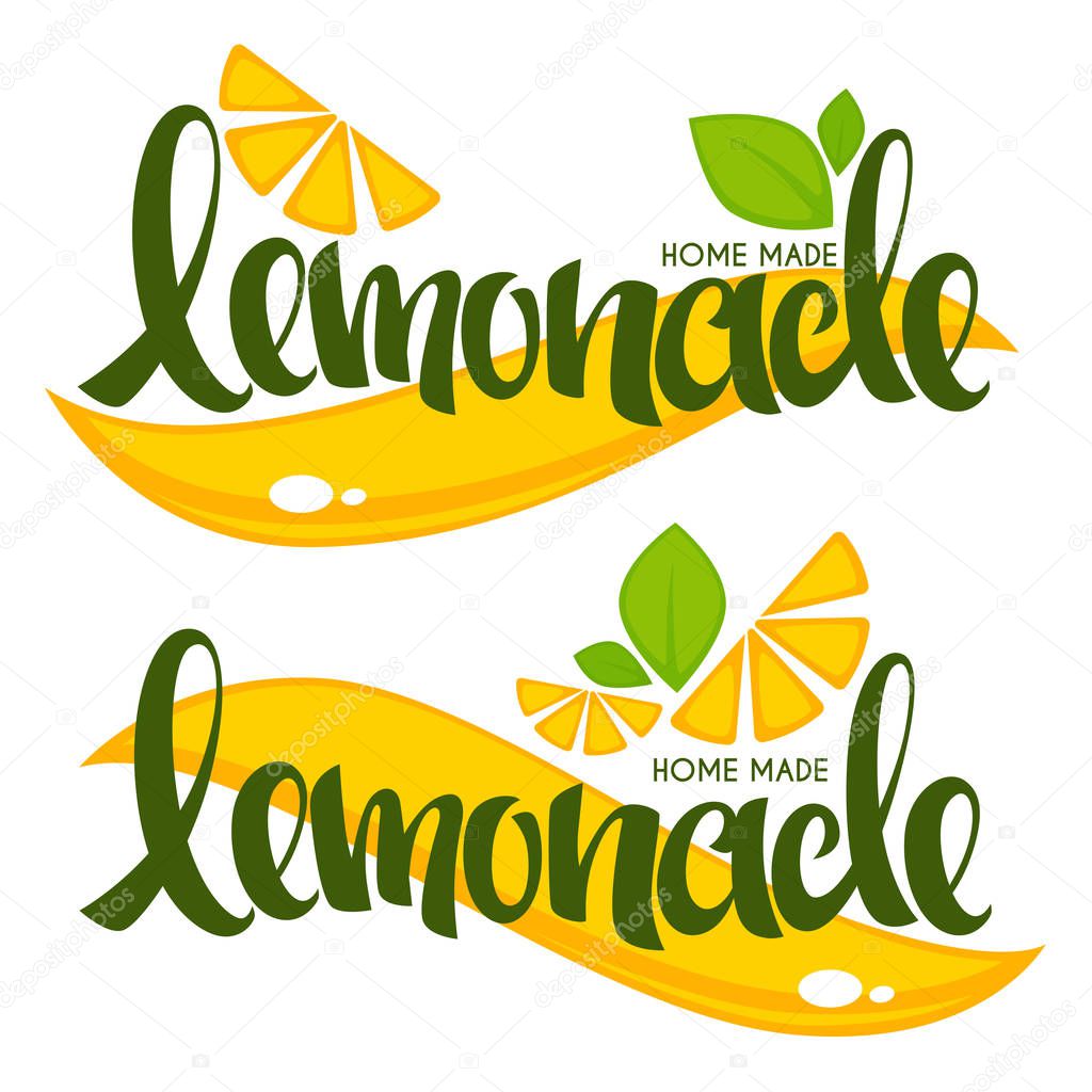 Vector collection of bright and shine logo, stickers, emblems and banners for homemade citrus limonade