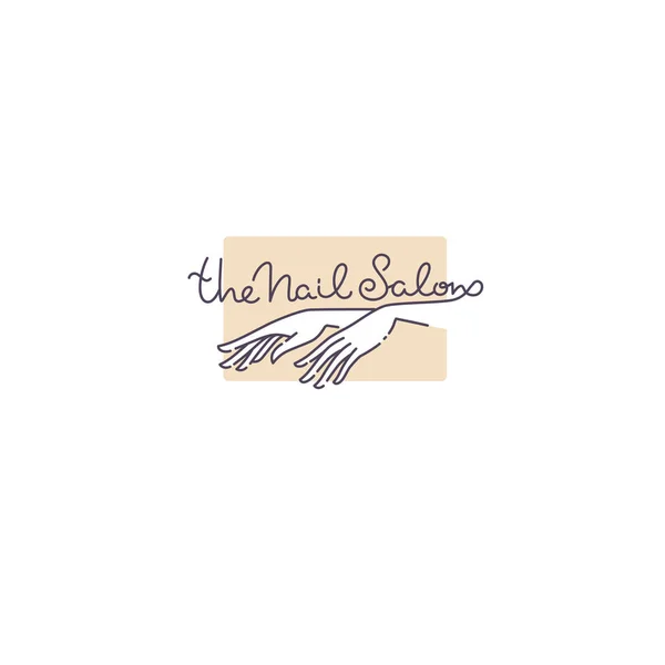 Doodle vector logo template for your Nail Studio and manicure sa — ストックベクタ