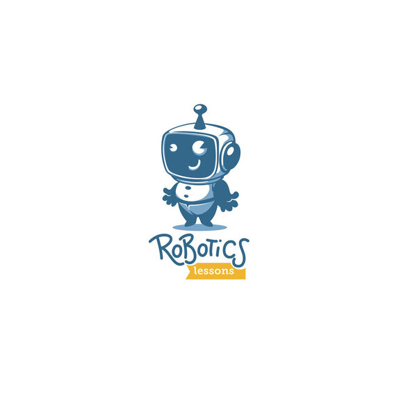 cute little retro style robot for your robotic lessons and educa