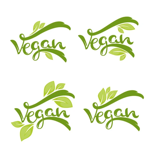 Composición Letras Veganas Para Plantilla Logotipo — Vector de stock