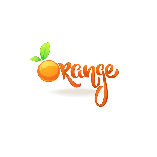 Oranje Lettersamenstelling Voor Citrussap Logo Etiket Embleem — Stockvector