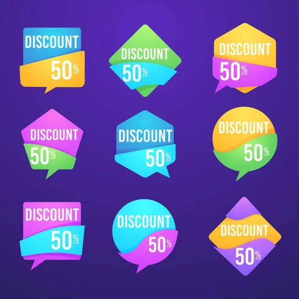Vector Collection Bright Discount Bubble Tags Banners Stickers — Stock Vector