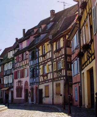 Coloroful evleri Colmar, Elsace, Fransa