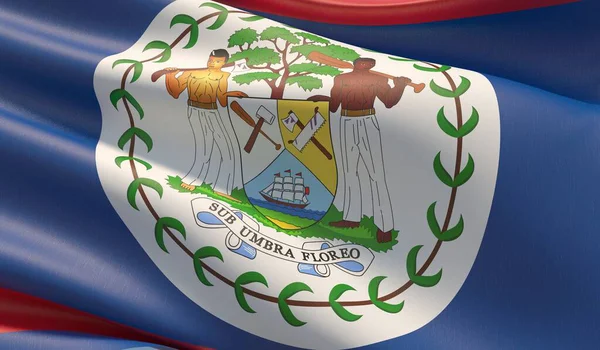 Bandera de Belice de alta resolución. Ilustración 3D . —  Fotos de Stock