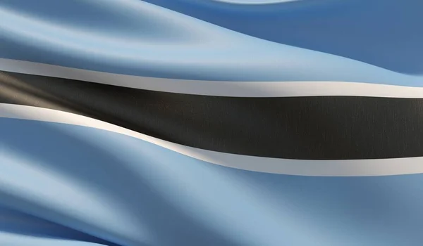 Bandera de alta resolución de Botswana. Ilustración 3D . —  Fotos de Stock