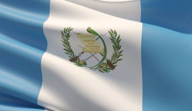Guatemala 'nın yüksek çözünürlüklü yakın çekim bayrağı. 3d illüstrasyon.
