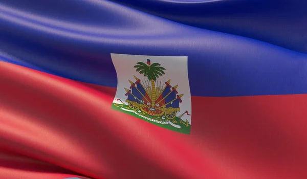 High resolution close-up flag of Haiti. 3D illustration. — Stock Photo, Image