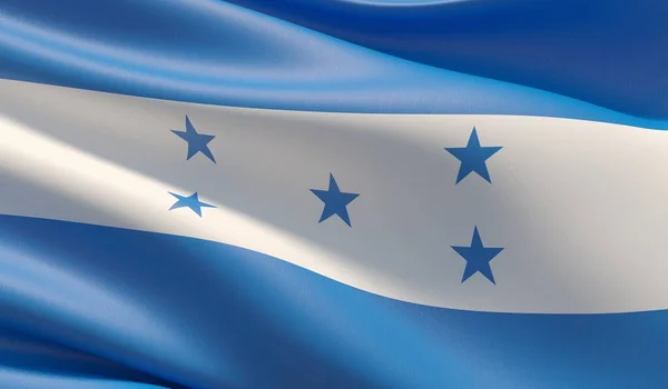 Hoge resolutie close-up vlag van Honduras. 3d illustratie. — Stockfoto