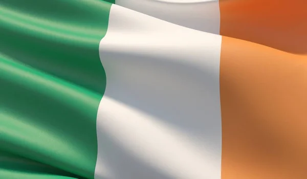 Прапор Ірландії з високою роздільною здатністю. 3d ілюстрація. — стокове фото