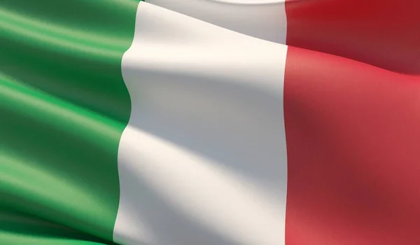 Bandera de Italia de alta resolución. Ilustración 3D . —  Fotos de Stock