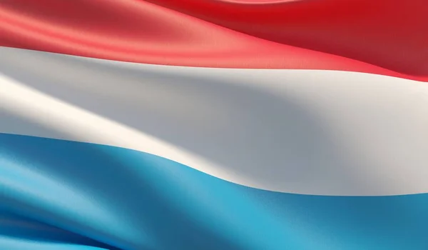 Drapelul de înaltă rezoluție al Luxemburgului. Ilustrație 3D . — Fotografie, imagine de stoc