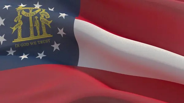 Flags of the states of USA. State of Georgia flag. 3D illustration. — Stock Photo, Image