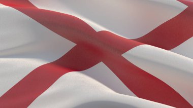 Usa eyaletinin bayrakları. Alabama eyaleti bayrağı. 3d illüstrasyon.