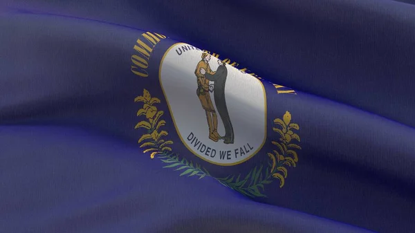乌萨州的旗帜。肯塔基州的国旗。3d说明. — 图库照片