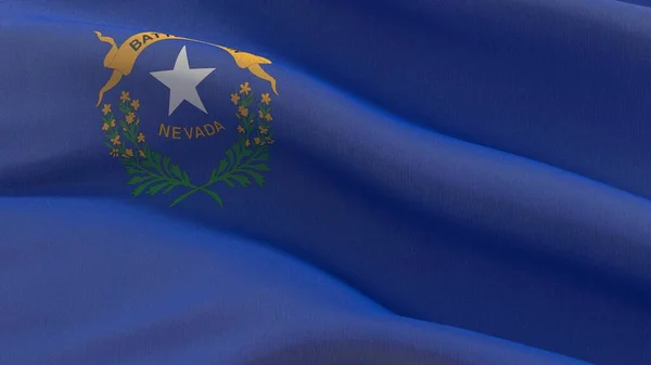 Flaggor från Usa. Staten Nevadas flagga. 3D-illustration. — Stockfoto