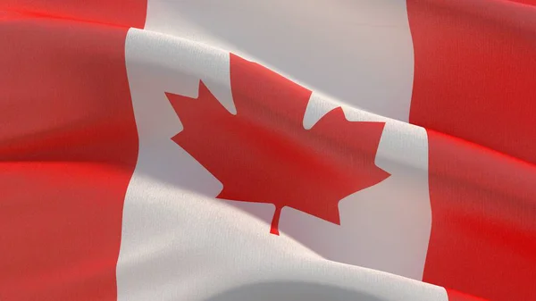 High resolution close-up flag of Canada. 3D illustration. — ストック写真