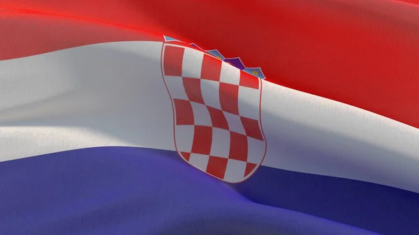 Drapeau rapproché haute résolution de la Croatie. Illustration 3D . — Photo