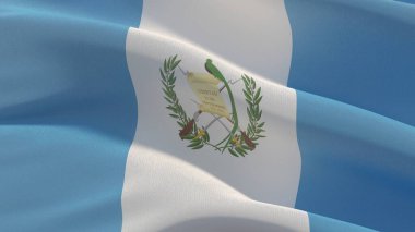 Guatemala bayrağı dalgalanan dünya bayrakları. 3B illüstrasyon.