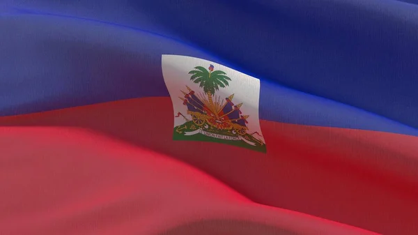 Waving flags of the world - flag of Haiti. 3D illustration. — Stock Photo, Image