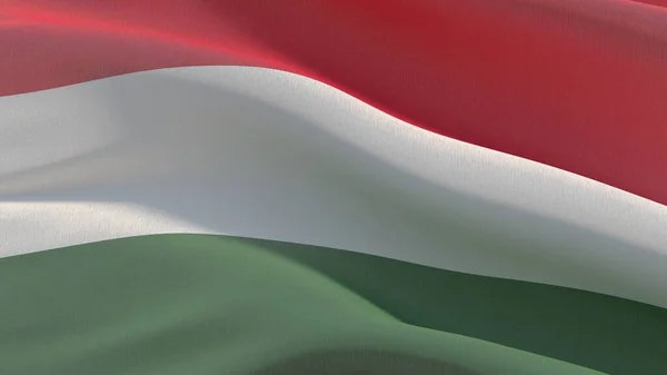 High resolution close-up flag of Hungary. 3D illustration. — Stock Fotó