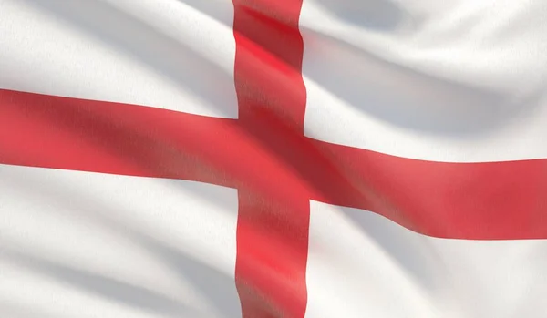 Acenando bandeira nacional da Inglaterra. Ondulado altamente detalhado close-up 3D render . — Fotografia de Stock