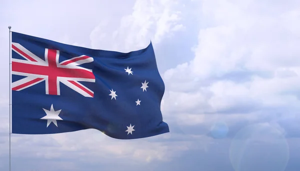 Dünyanın bayraklarını sallıyor, Avustralya bayrağı. 3d illüstrasyon.