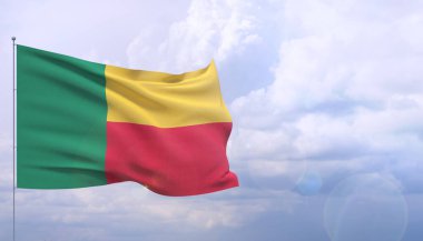 Yüksek çözünürlüklü Benin bayrağı. 3d illüstrasyon.