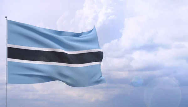 Bandiera close-up ad alta risoluzione del Botswana. Illustrazione 3D . — Foto Stock