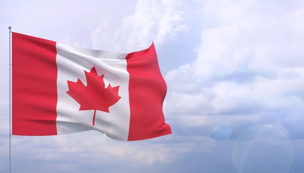 Hochauflösende Nahaufnahme Flagge von Kanada. 3D-Illustration. — Stockfoto