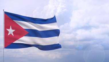 Yüksek çözünürlüklü Küba bayrağı. 3d illüstrasyon.