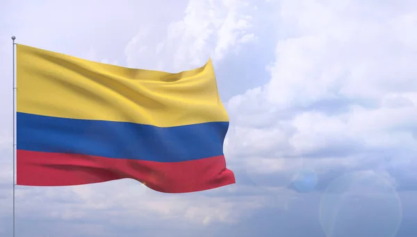 Yüksek çözünürlüklü Kolombiya bayrağı. 3d illüstrasyon. — Stok fotoğraf