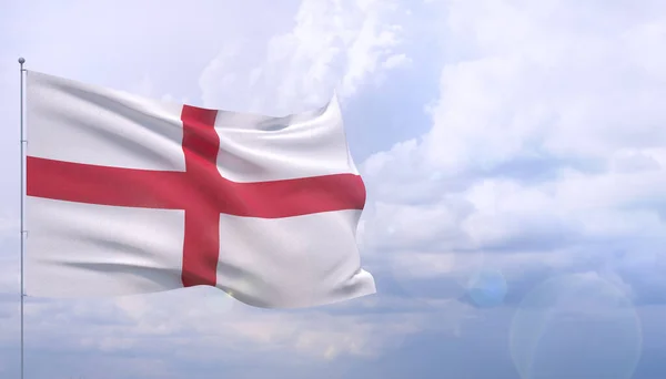 Размахивание флагами мира - флаг Англии. 3D иллюстрация . — стоковое фото