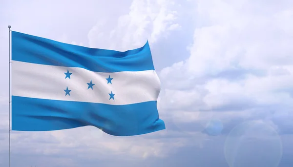 Waving flags of the world - flag of Honduras. 3D illustration. — Stock Photo, Image