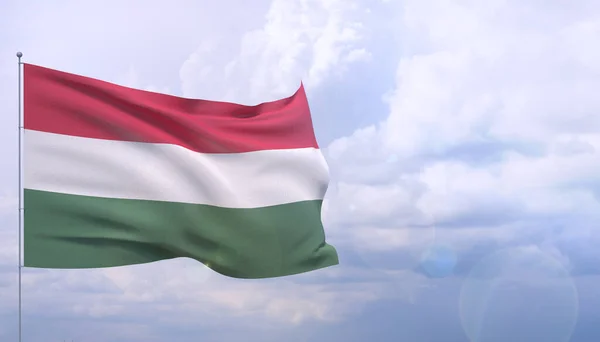 High resolution close-up flag of Hungary. 3D illustration. — стокове фото